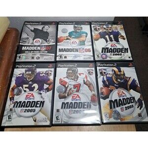PS2 6 Madden 02, 03, 04, 05, 06, 07 Manuals Included